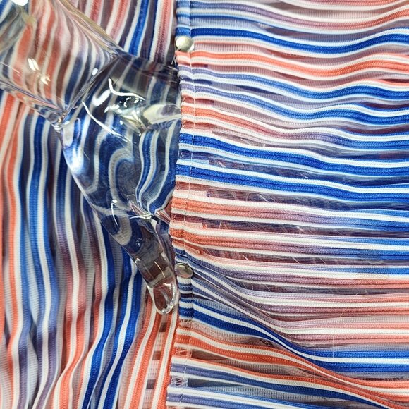 Erin London Size XL Womens Striped Sheer Full Zip Jacket 44in Chest - Picture 8 of 10